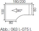 Techno by rb | Freiformschreibtisch mit C-Fuß-Gestell 80,0 cm tief - 180 oder 200 cm Breite