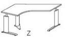 Techno by rb | Freiformschreibtisch 120 Grad mit C-Fuß-Gestell - 200 x 80/109,3 cm