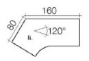 Techno by rb | Freiformschreibtisch 120 Grad mit C-Fuß-Gestell - 200 x 80/109,3 cm