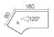 Techno by rb | Freiformschreibtisch 120 Grad mit C-Fuß-Gestell - 200 x 80/109,3 cm