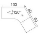 Techno by rb | Freiformschreibtisch 120 Grad mit C-Fuß-Gestell und Winkelkombi - 240 x 80/178,6 cm