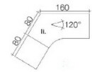 Techno by rb | Freiformschreibtisch 120 Grad mit C-Fuß-Gestell und Winkelkombi - 240 x 80/178,6 cm