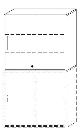 Techno by rb | Aktenschrank Typ 263 - Aufbauteil 3 Ordnerhöhen mit Schiebetüren