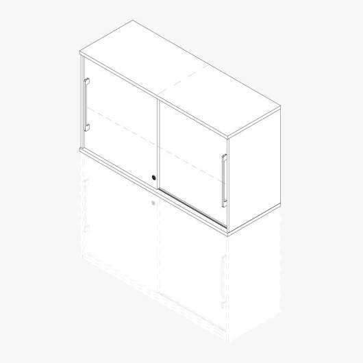 Techno by rb | Aktenschrank Typ 244 - mit Schiebetüren - Aufbauteil 1 Ordnerhöhe