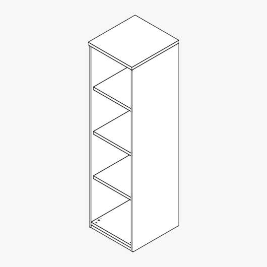 Techno by rb | Aktenregal Typ 402 - Anbauteil 4 Ordnerhöhen - offen