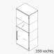 Techno by rb | Aktenschrank Typ 350r / 351l - Anbauteil 4 Ordnerhöhen - 1 Tür mit Glas