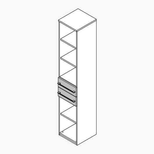 Techno by rb | Aktenregal Typ 432 - Anbauteil 6 Ordnerhöhen - offen - 2 Schubkästen Anthrazit