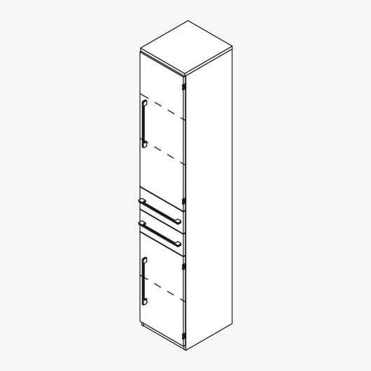 Techno by rb | Aktenschrank Typ 458r / 459l - Anbauteil 6 Ordnerhöhen - 2 Türen - 2 Schubkästen