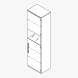 Techno by rb | Aktenschrank Typ 416r / 417l - Anbauteil 6 Ordnerhöhe - 1 Tür mit Glas