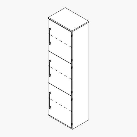 Techno by rb | Aktenschrank Typ 442r / 443l - Anbauteil 6 Ordnerhöhen - 3 Türen