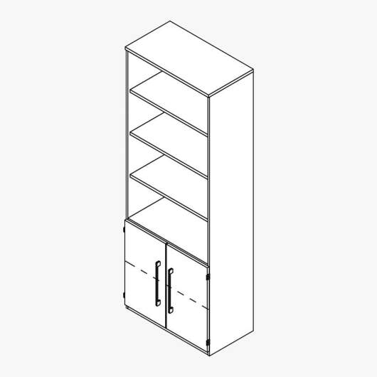 Techno by rb | Aktenschrank Typ 482 - Anbauteil 6 Ordnerhöhen - offene Fächer - 2 Türen