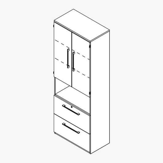 Techno by rb | Aktenschrank Typ 473 - Anbauteil 6 Ordnerhöhen - 2 Türen - 2 Hängeregister