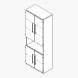 Techno by rb | Aktenschrank Typ 475 - Anbauteil 6 Ordnerhöhen - 4 Türen