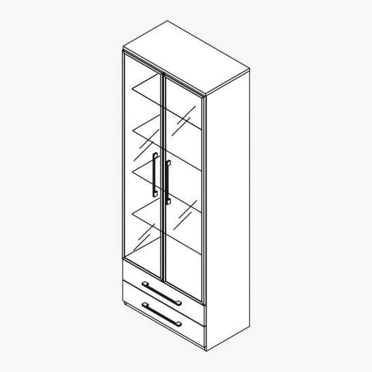 Techno by rb | Aktenschrank Typ 485 - Anbauteil 6 Ordnerhöhen - 2 Glastüren - 2 Schubkästen