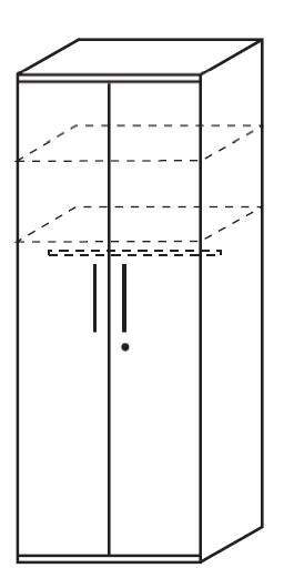 Techno by rb | Kleiderschrank Typ 483 - Anbauteil 6 Ordnerhöhen - 2 Türen