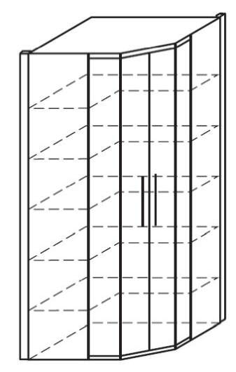 Techno by rb | Eckschrank Typ 489 - Anbauteil 6 Ordnerhöhe - Falttüren