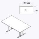 Techno by rb | Konferenztisch mit Rechteckplatte - 180 cm...
