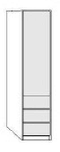 Wiemann LOFT | Gleittüren-Panorama-Funktionsschrank mit 3 Auszügen, 1 Tür, Türanschlag links - Höhe 216 cm