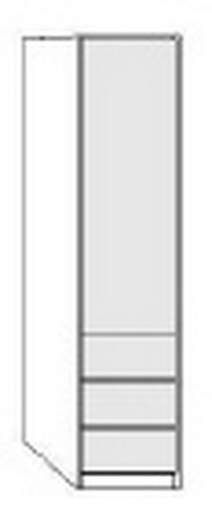 Wiemann LOFT | Gleittren-Panorama-Funktionsschrank mit 3 Auszgen, 1 Tr, Transchlag links - Hhe 216 cm