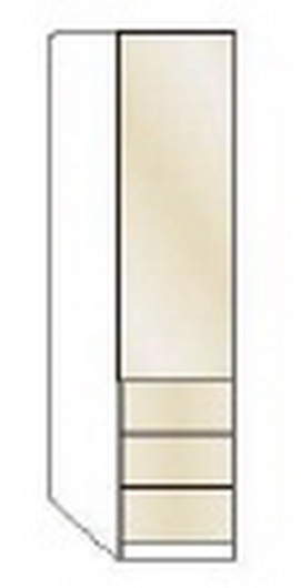 Wiemann LOFT | Gleittüren-Panorama-Funktionsschrank mit 3 Auszügen, 1 Tür, Türanschlag rechts - Höhe 216 cm