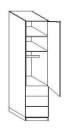 Wiemann LOFT | Gleittüren-Panorama-Funktionsschrank mit 3 Auszügen, 1 Tür, Türanschlag rechts - Höhe 216 cm