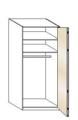 Wiemann LOFT | Gleittren-Panoramaschrank mit 1 Falttr, Transchlag rechts - Hhe 216 cm