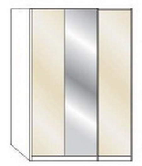 Wiemann LOFT | Gleittüren-Panoramaschrank mit 1 Falttür, 1 Spiegel in Parsol-Bronze-Glas, 1 Drehtür - Höhe 216 cm