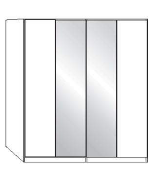 Wiemann LOFT | Gleittüren-Panoramaschrank mit 4 Türen (2 Spiegeltüren in Parsol-Bronze-Glas) - Höhe 216 cm