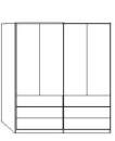 Wiemann LOFT | Gleittüren-Panorama-Funktionsschrank mit 6 Auszügen und 2 Falttüren - Höhe 216 cm