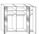 Wiemann LOFT | Gleittüren-Panoramaschrank mit 2 Falttüren, 3 Spiegel in Parsol-Bronze-Glas, 1 Drehtür - Höhe 216 cm