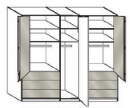 Wiemann LOFT | Gleittüren-Panorama-Funktionsschrank mit 6 Auszügen, 2 Falttüren, 1 Drehtür - Höhe 216 cm