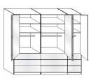 Wiemann LOFT | Gleittüren-Panorama-Funktionsschrank mit 9 Auszügen, 2 Falttüren, 1 Drehtür - Höhe 216 cm