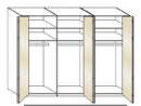 Wiemann LOFT | Gleittüren-Panoramaschrank mit 3 Falttüren - Höhe 216 cm