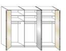 Wiemann LOFT | Gleittüren-Panoramaschrank mit 3 Falttüren, 2 Spiegel in Parsol-Bronze-Glas - Höhe 216 cm