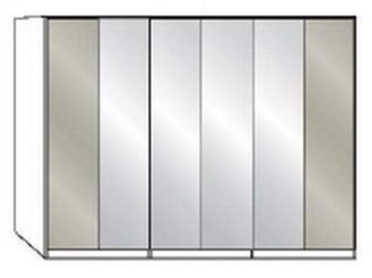 Wiemann LOFT | Gleittüren-Panoramaschrank mit 3 Falttüren, 4 Spiegel in Parsol-Bronze-Glas - Höhe 216 cm