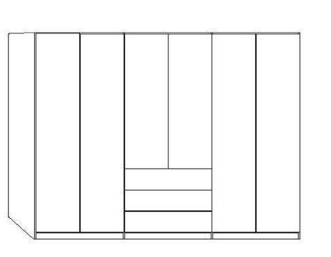 Wiemann LOFT | Gleittüren-Panorama-Funktionsschrank mit 3 Auszügen, 3 Falttüren - Höhe 216 cm