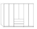 Wiemann LOFT | Gleittüren-Panorama-Funktionsschrank mit 3 Auszügen, 3 Falttüren - Höhe 216 cm