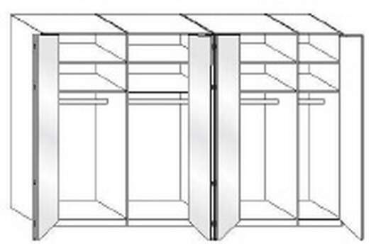 Wiemann LOFT | Gleittren-Panoramaschrank mit 3 Falttren, 1 Drehtr, 5 Spiegel in Parsol-Bronze-Glas - Hhe 216 cm
