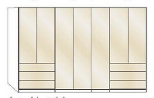 Wiemann LOFT | Gleittüren-Panorama-Funktionsschrank mit 6 Auszügen, 3 Falttüren, 1 Drehtür - Höhe 216 cm