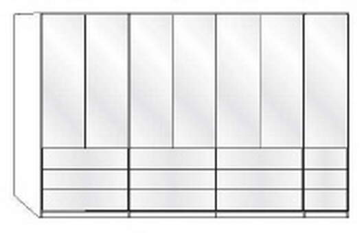 Wiemann LOFT | Gleittüren-Panorama-Funktionsschrank mit 12 Auszügen, 3 Falttüren, 1 Drehtür - Höhe 216 cm