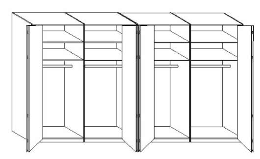 Wiemann LOFT | Gleittüren-Panoramaschrank mit 8 Türen - Höhe 216 cm