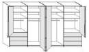 Wiemann LOFT | Gleittüren-Panorama-Funktionsschrank mit 6 Auszügen, 4 Falttüren - Höhe 216 cm