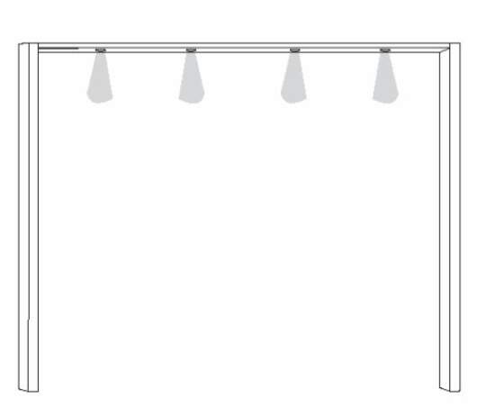 Wiemann LOFT | Passepartout-Rahmen in verschiedenen Breiten, mit Power-LED-Beleuchtung - Stollenbreite 6,5 cm Höhe 220 cm
