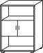 Objekt.Plus by rb | Aktenschrank 3OH 2 Türen, 2 offene Fächer, 80 cm breit