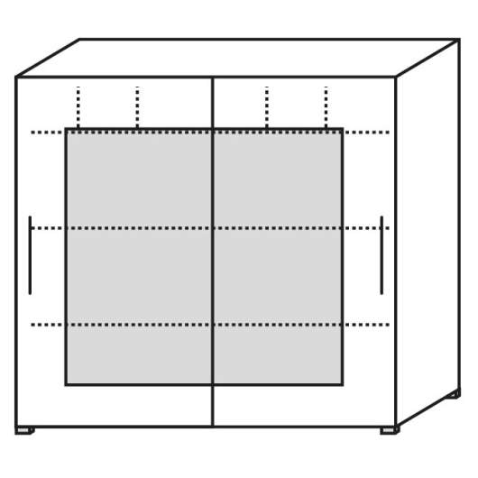 Objekt.Plus by rb | Schwebetürenschrank 4OH, 2 Frontrahmentüren, 3 Ordner Fächer, 160 cm breit