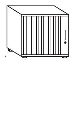 Objekt.Plus by rb | Jalousieschrank 2OH, Korpus Weiß, Jalousie weiß, Griff rechts, 80 cm breit