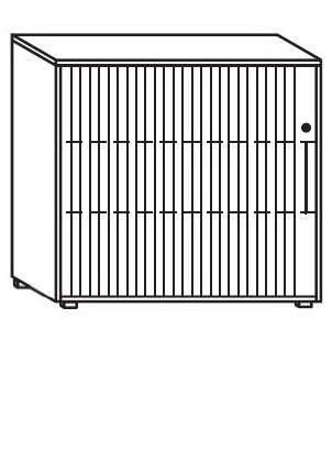 Objekt.Plus by rb | Jalousieschrank 3OH, Korpus Weiß, Jalousie weiß, Griff rechts, 120 cm breit