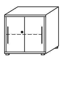 Objekt.Plus by rb | Aktenschrank 2OH, 2 Schiebetüren, 1 Schloss, 120 cm breit