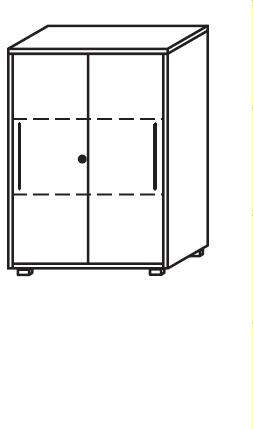 Objekt.Plus by rb | Aktenschrank 3OH, 2 Schiebetüren, 1 Schloss, 120 cm breit