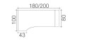 Techno by rb | Freiformschreibtisch mit Design-Fuß für Anbau von Korpusteilen 43,0 cm tief, 180 oder 200 cm Breite